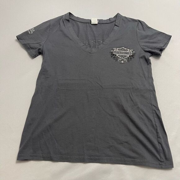 Harley Davidson Grey Thermal Plus Size Shirt Plus Size Large - Picture 2 of 10